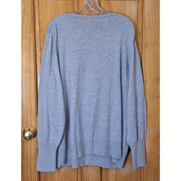 NWT Worthington Sweater Women's 3X Gray Minimalist Neutral Lightweight Basic - Picture 4 of 7